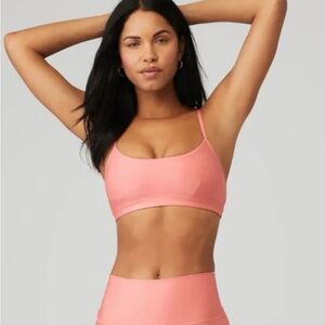 ALO Yoga Airlift Intrigue Bra and 7/8 High-Waist Legging in Pink Lemonade